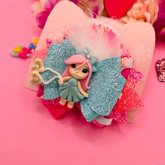 Love Doll Clay Hair Bow Clips for Girl and Baby - Picture 3 of 4